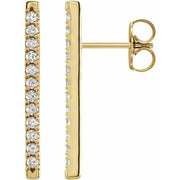 14K Yellow 1/3 CTW Natural Diamond French-Set Bar Earrings