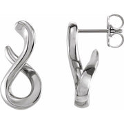 14K White Infinity-Inspired Drop Earrings