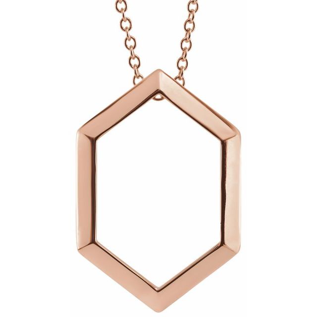 14K Rose Geometric 16-18' Necklace