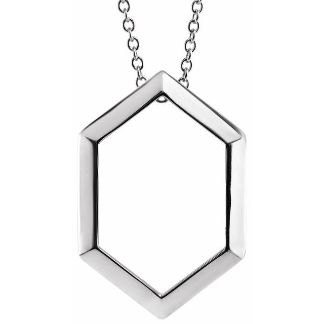 Sterling Silver Geometric 16-18' Necklace