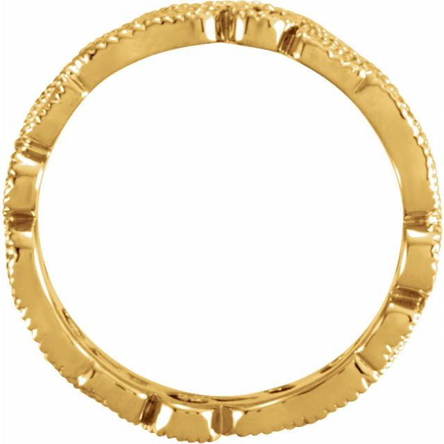 14K Yellow 4.5 mm Scroll Band Size 6