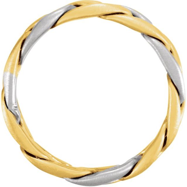 14k Yellow/white 4.5 Mm Woven-design Band Size 4.5