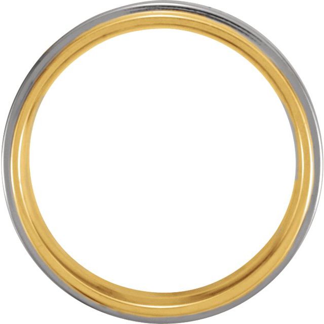 14K Yellow/White/Yellow 5.5 mm Flat Edge Band Size 6