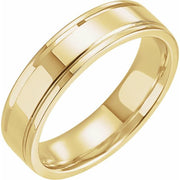 14k Yellow 5 Mm Grooved Band Size 8