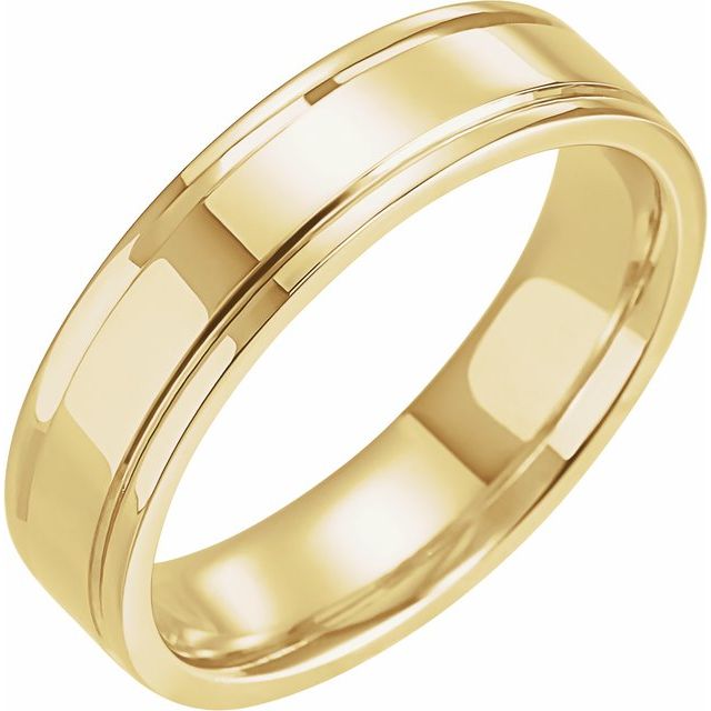 14k Yellow 5 Mm Grooved Band Size 8