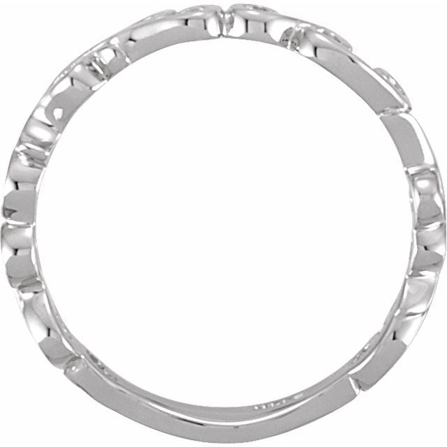 14k White 4 Mm Scroll Design Band