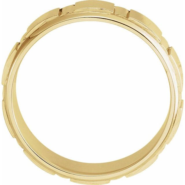 14k Yellow 6 Mm Patterned Band Size 7