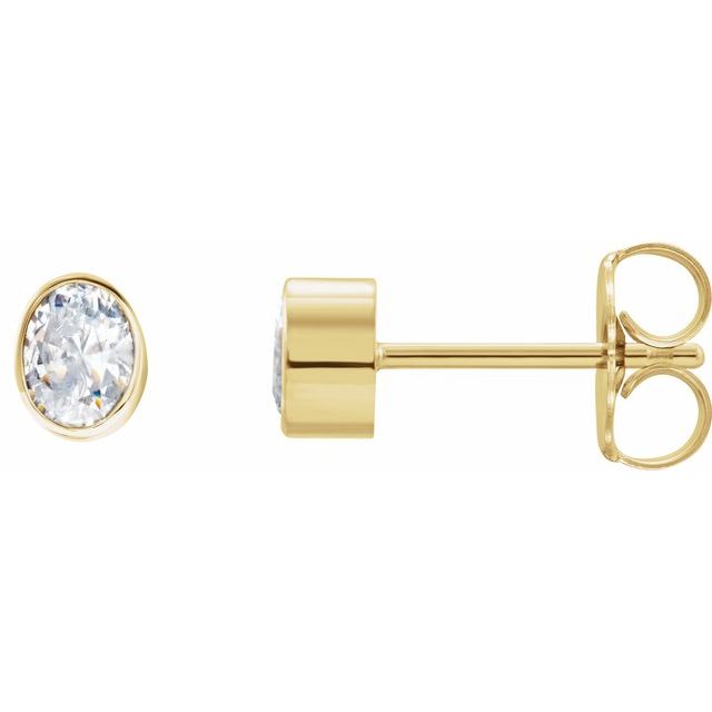 14K Yellow 1/3 CTW Lab-Grown Diamond Bezel-Set Earrings