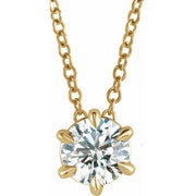 14K Yellow 5/8 CT Lab-Grown Diamond Solitaire 16-18' Necklace