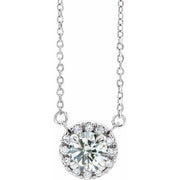 14K White 1/2 CTW Lab-Grown Diamond French-Set 16-18' Necklace