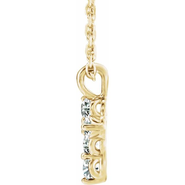 14K Yellow 1/6 CTW Natural Diamond Cross 16-18' Necklace