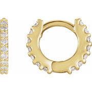14k Yellow 1/4 Ctw Natural Diamond 10.32 Mm Hoop Earrings