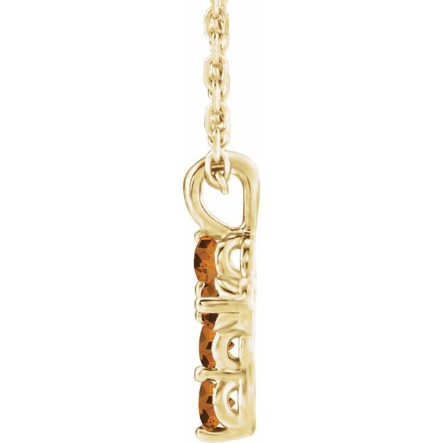 14K Yellow Natural Citrine Cross 16-18' Necklace