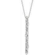 14K White .07 CTW Natural Diamond Vintage-Inspired 16-18' Necklace