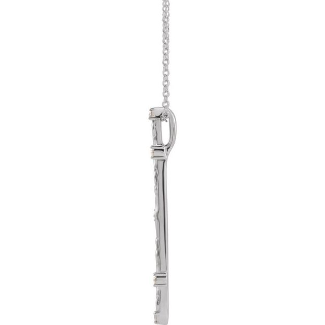14K White .07 CTW Natural Diamond Vintage-Inspired 16-18' Necklace