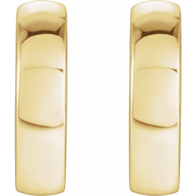 14K Yellow Hinged 9.5 mm Hoop Earrings