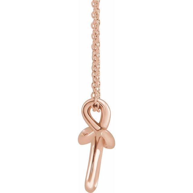 14K Rose 13.35x10.42 mm Youth Cross 15' Necklace