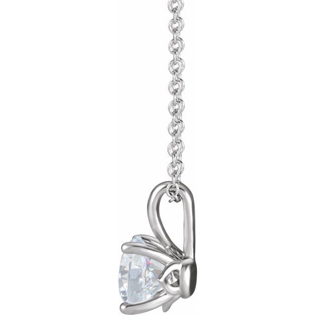 14K White 3/4 CT Natural Diamond 16-18' Necklace