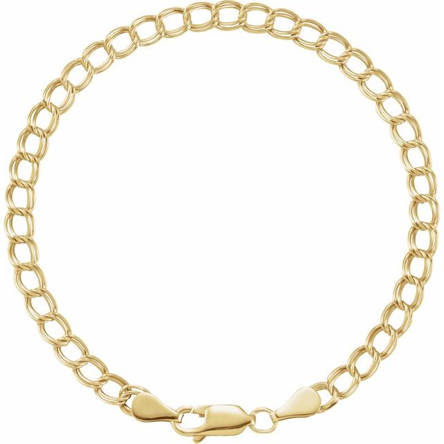 14K Yellow 4 mm Curb Charm 7' Chain