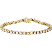 14K Yellow 4 3/4 CTW Natural Diamond Line 7' Bracelet