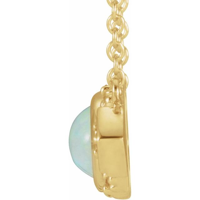 14K Yellow Natural Ethiopian Opal & Natural Pink Sapphire Vintage-Inspired 18' Necklace