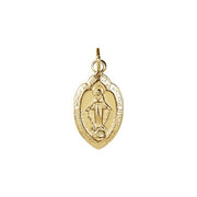 14k Yellow 13x8 Mm Oval Miraculous Medal Pendant