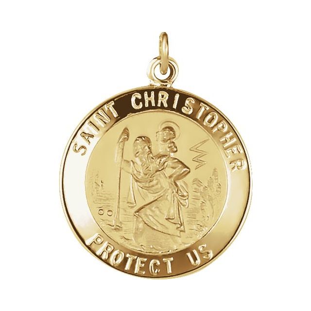 14K Yellow 20 mm St. Christopher Medal