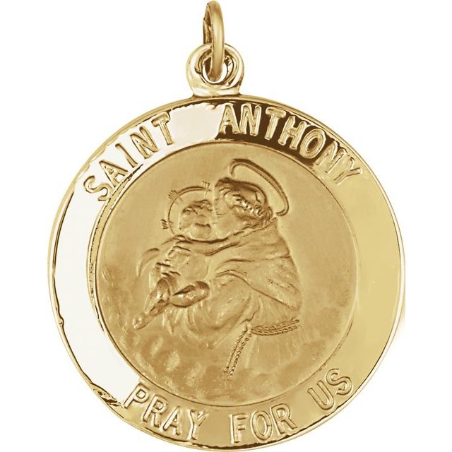 14K Yellow 22 mm St. Anthony Medal