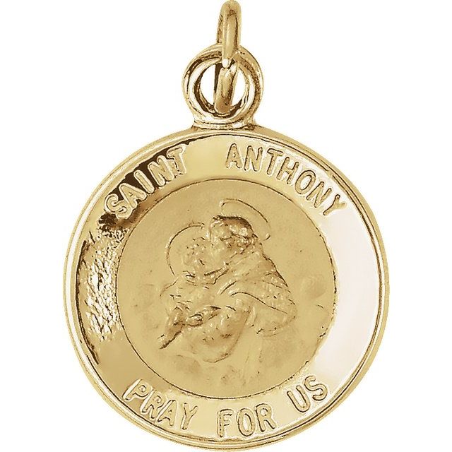 14K Yellow 12 mm St. Anthony Medal