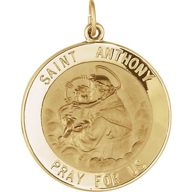 14K Yellow 25 mm St. Anthony Medal