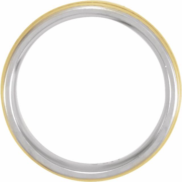 14K White/Yellow 7 mm Grooved Band Size 9.5