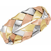 14K Yellow/White/Rose 5.5 mm Woven Band Size 5