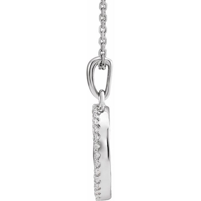 14K White 1/5 CTW Natural Diamond Tree of Life 16-18' Necklace