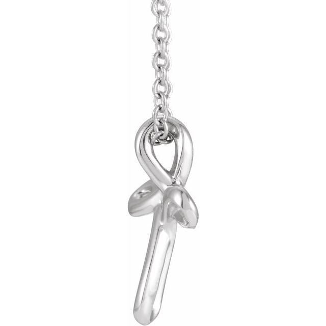 Sterling Silver 13.35x10.42 mm Youth Cross 15' Necklace