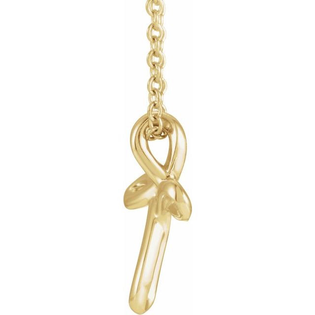 14K Yellow 13.35x10.42 mm Youth Cross 15' Necklace