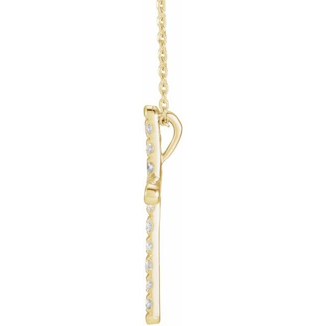 14K Yellow 1/2 CTW Natural Diamond French-Set Cross 16-18' Necklace