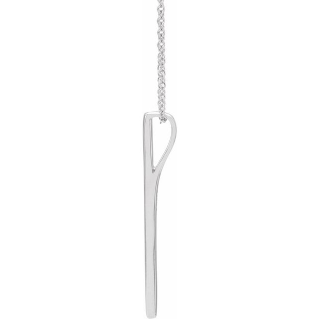 14K White Bar 16-18' Necklace