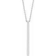 14K White Bar 16-18' Necklace