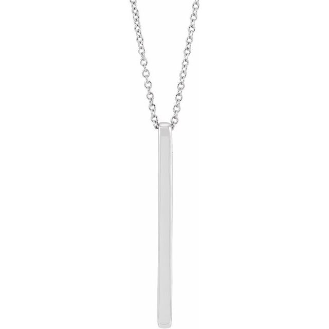 14K White Bar 16-18' Necklace
