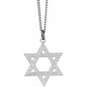 Sterling Silver  29x26 mm Star of David 24' Necklace