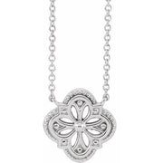 Sterling Silver Vintage-Inspired Clover 18' Necklace