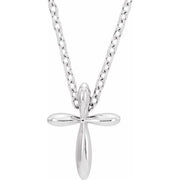 Sterling Silver 10x7.72 mm Cross 16-18' Necklace
