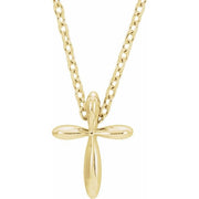 14K Yellow 10x7.72 mm Cross 16-18' Necklace