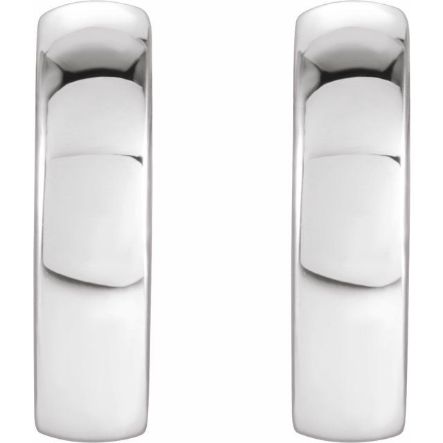 14K White Hinged 9.5 mm Hoop Earrings