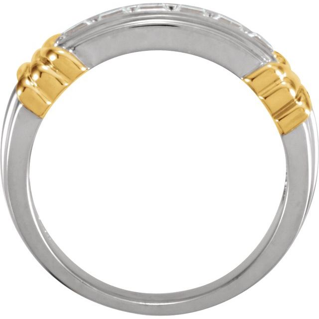 14K White/Yellow 1 CTW Natural Diamond Band