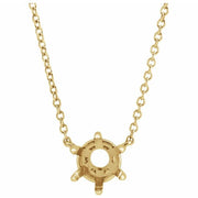 14K Yellow 6.5 mm Round Solitaire 18' Necklace Mounting