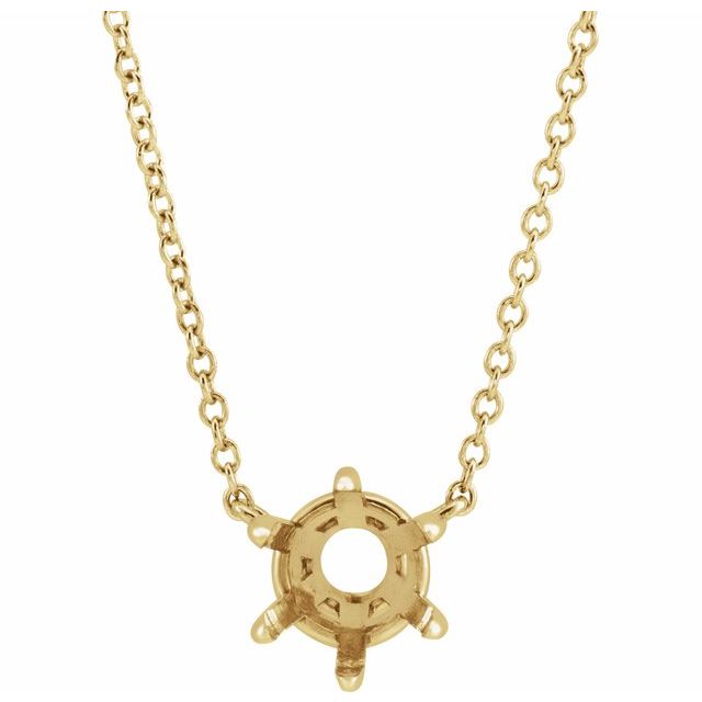 14K Yellow 6.5 mm Round Solitaire 18' Necklace Mounting