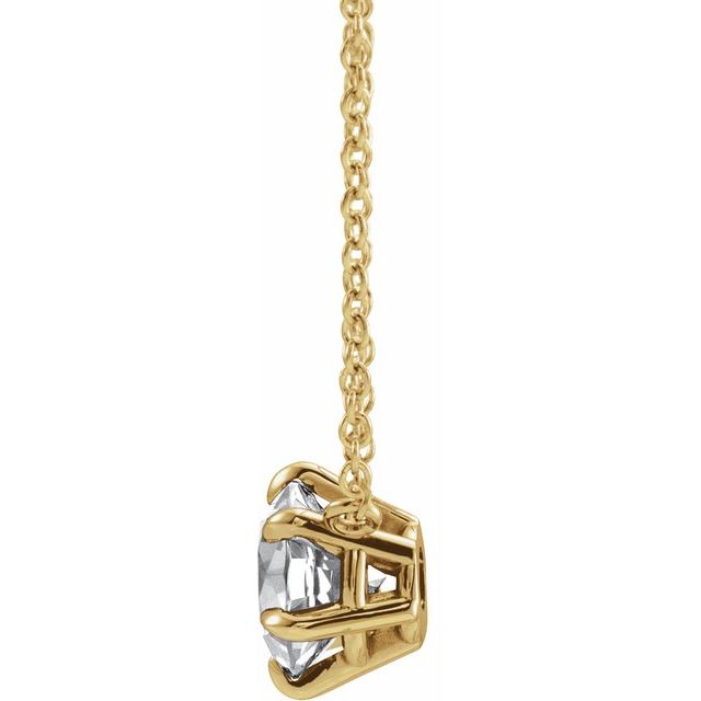 14K Yellow 1/4 CT Lab-Grown Diamond 6-Prong Claw Necklace Center