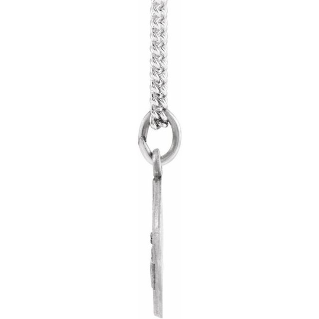 Sterling Silver 18 mm Guardian Angel Medal 18' Necklace