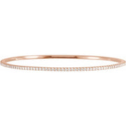 14K Rose 2 CTW Natural Diamond Stackable Bangle 8' Bracelet